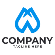 Blue Abstract Shape Company Logo PNG Vector