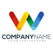 Colorful Letter W Company Logo PNG Vector