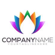 Colorful Lotus Company Logo PNG Vector