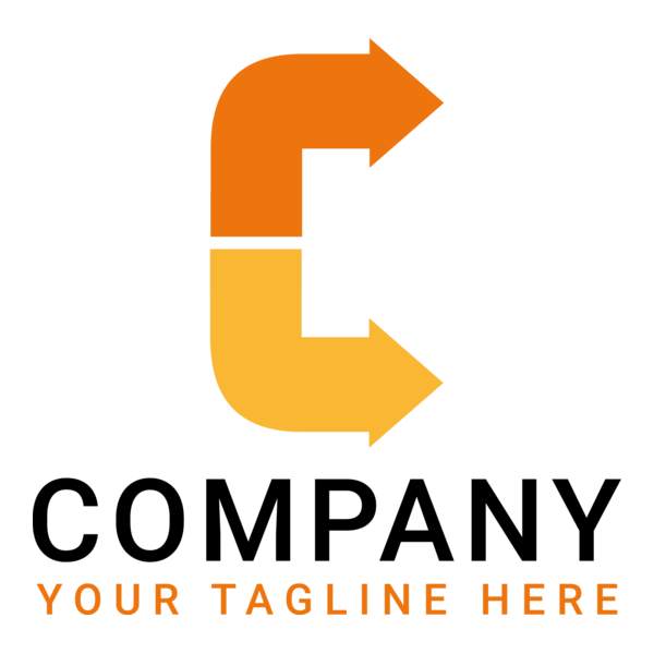 Arrowed Letter C Company Logo PNG Vector
