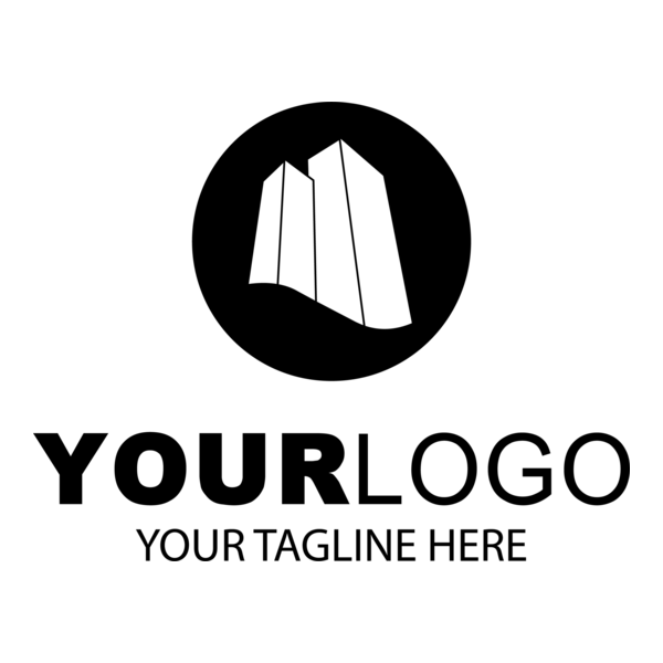 Black Circle Real Estate Logo PNG Vector