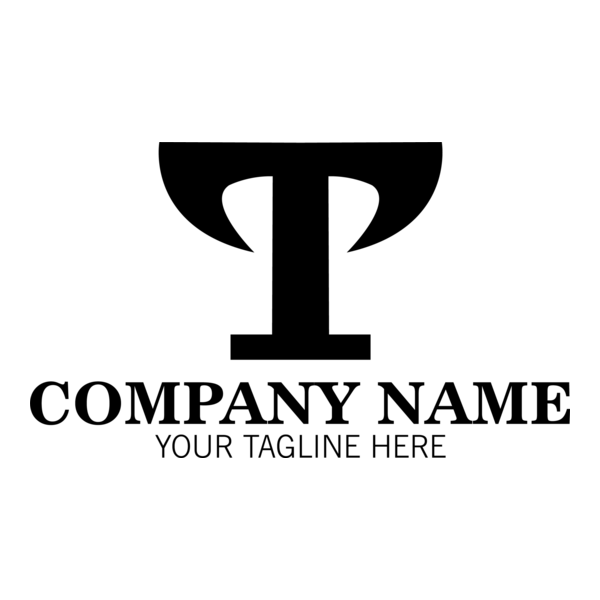 Black Letter T Company Logo PNG Vector