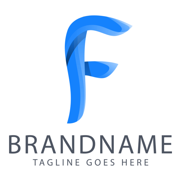 Blue Gradient Letter F Company Logo PNG Vector