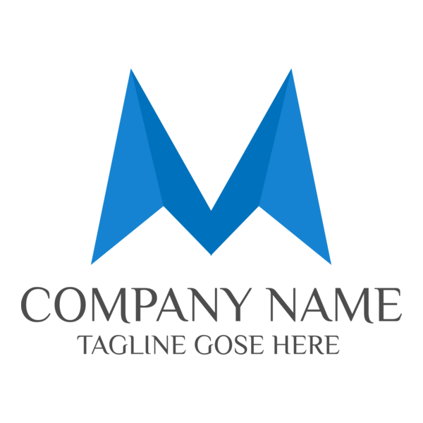 Blue Letter M Company Logo PNG Vector