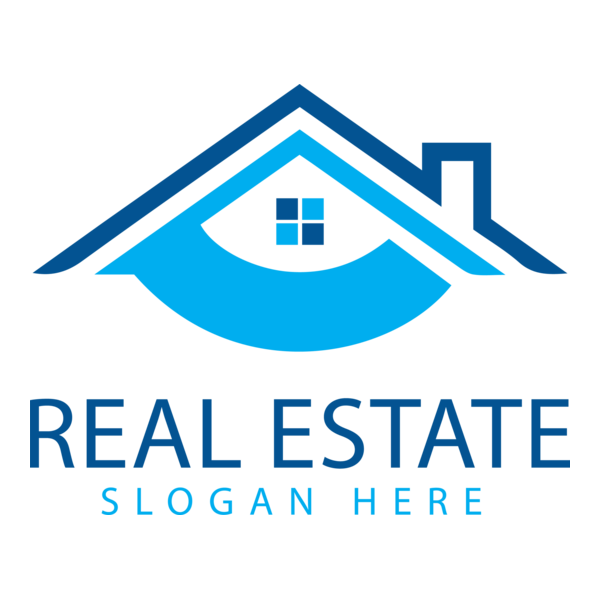 Blue Real Estate House Company Logo PNG Vector
