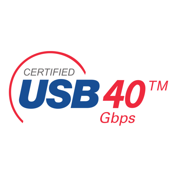 Certified USB4 40Gbps Logo PNG Vector