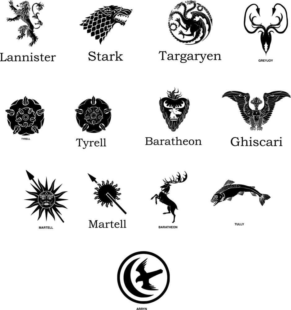 Game of Thrones - House Sigils Logo PNG Vector