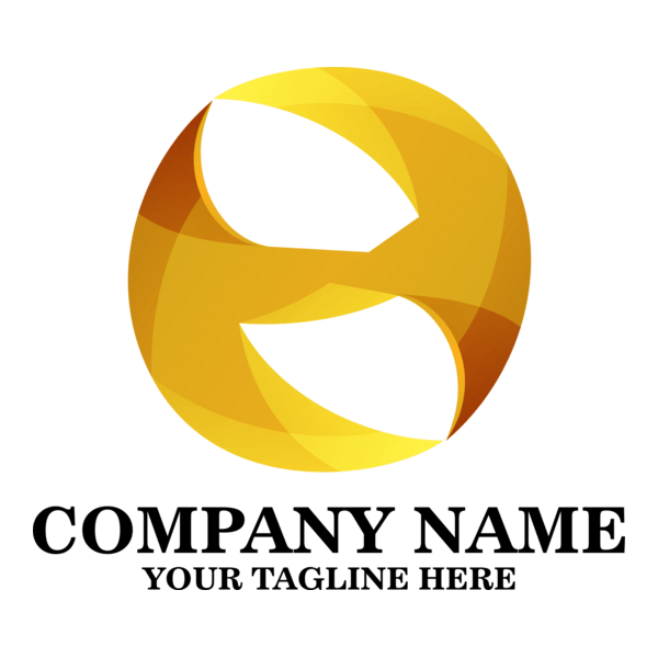 Golden Abstract Ball Company Logo PNG Vector