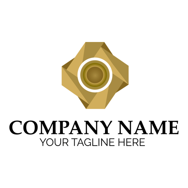 Golden Abstract Company Logo PNG Vector