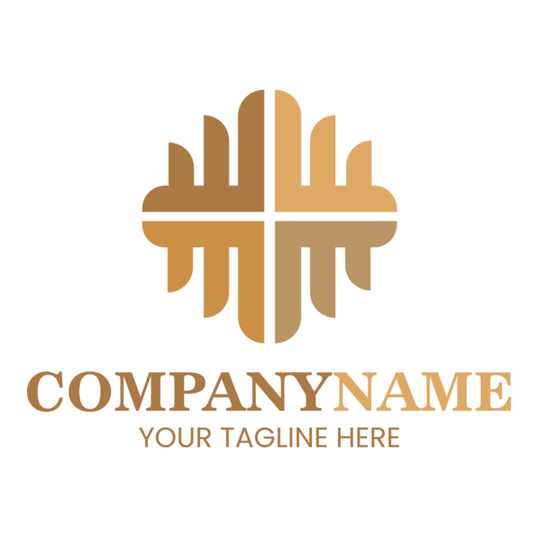 Golden Company Shape Logo PNG Vector
