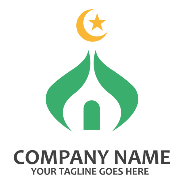 Green Mosque Logo PNG Vector