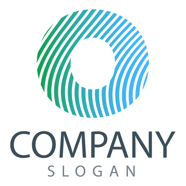 Lined Gradient Letter O Company Logo PNG Vector