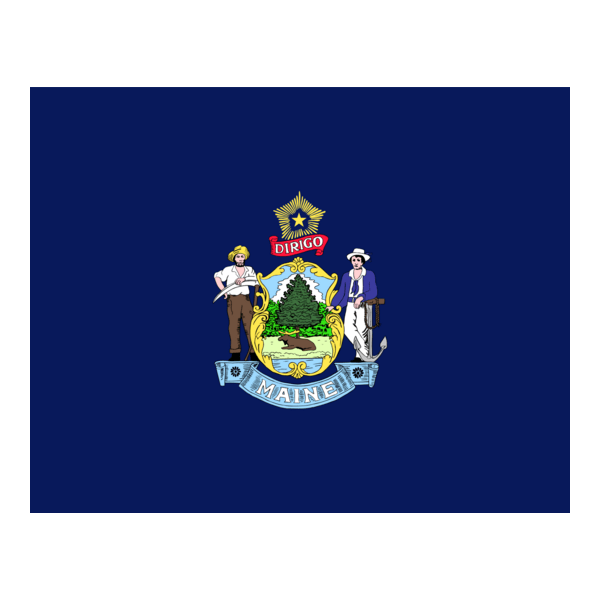 Maine State Flag and Seal Logo PNG Vector