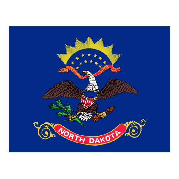 North Dakota State Flag and Seal Logo PNG Vector
