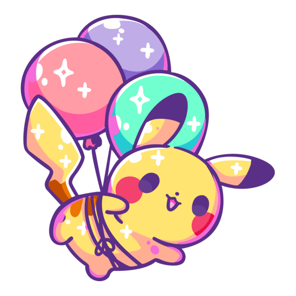 Pikachu Balloons Logo PNG Vector