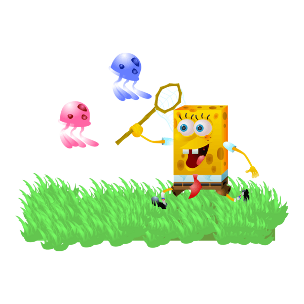 SpongeBob Jellyfishing Logo PNG Vector