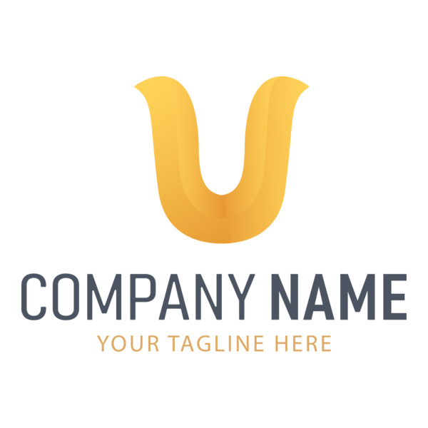 Yellow Letter U Company Logo PNG Vector