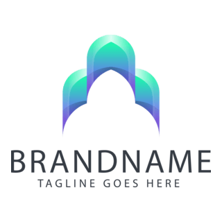 3D Monastery Building Logo PNG Vector