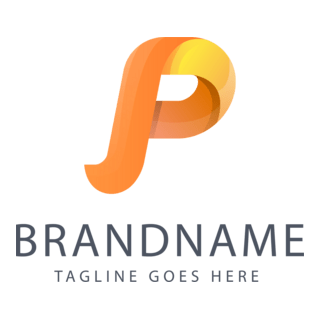 3D Orange Letter P Company Logo PNG Vector