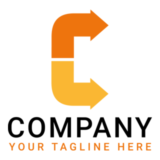 Arrowed Letter C Company Logo PNG Vector