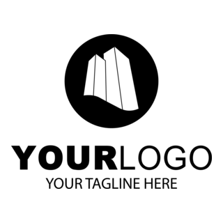 Black Circle Real Estate Logo PNG Vector