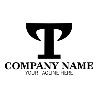 Black Letter T Company Logo PNG Vector