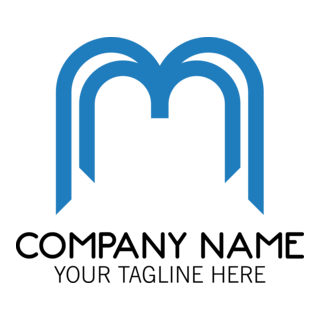 Blue Double Letter M Company Logo PNG Vector