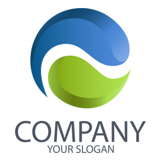 Blue Green Company Shape Logo PNG Vector