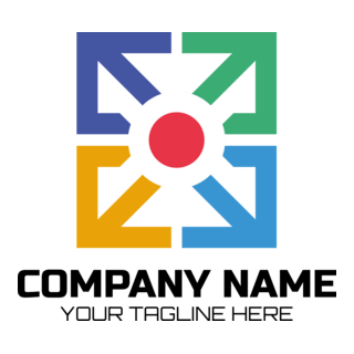 Colorful Quad Arrow Company Logo PNG Vector