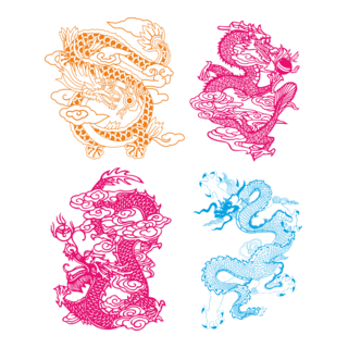 con rong - dragon Logo PNG Vector