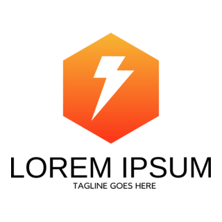 Electricy Hexagon Shape Company Logo PNG Vector