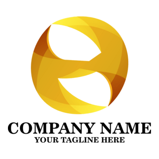 Golden Abstract Ball Company Logo PNG Vector