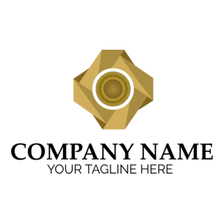 Golden Abstract Company Logo PNG Vector