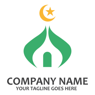 Green Mosque Logo PNG Vector