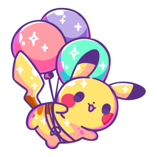 Pikachu Balloons Logo PNG Vector