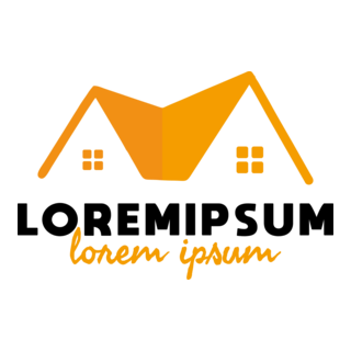 Real Estate Orange House Logo PNG Vector