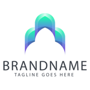 3D Monastery Building Logo PNG Vector