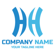 Double Blue Letter H Company Logo PNG Vector