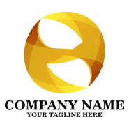 Golden Abstract Ball Company Logo PNG Vector