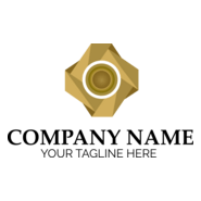 Golden Abstract Company Logo PNG Vector