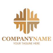Golden Company Shape Logo PNG Vector
