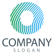 Lined Gradient Letter O Company Logo PNG Vector