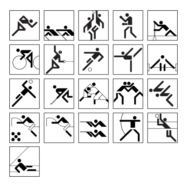 1972 Munich Summer Olympics Pictograms Logo PNG Vector