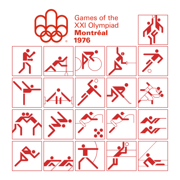 1976 Montreal Summer Olympics Pictograms Logo PNG Vector