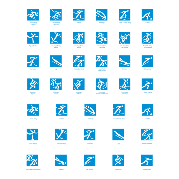 2018 Pyeongchang Winter Olympics Pictograms Logo PNG Vector