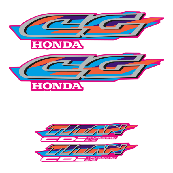 Adesivo Kit Honda Cg Titan 125 1996 Logo PNG Vector