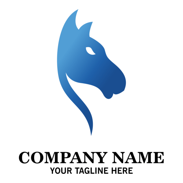 Blue Horse Head Company Logo PNG Vector