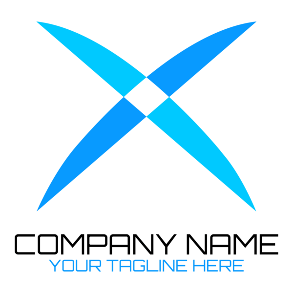 Blue Tech Letter X Company Logo PNG Vector