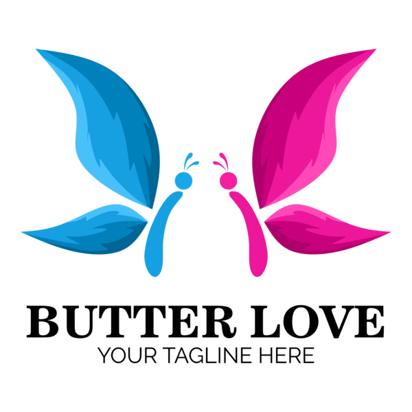 Butterfly Love Company Logo PNG Vector
