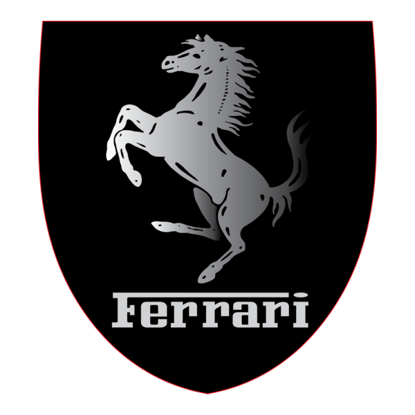 Ferrari Black-White Logo PNG Vector